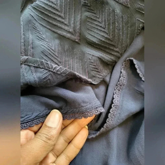 Holding Horses Anthropologie Augusta Navy Crochet Embroidered Tunic Dress(S) - Picture 9 of 13